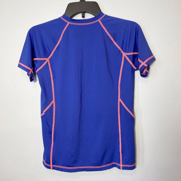 Nike Blue Short Sleeve Full Zip Hydro Rash Guard Top S Women’s Activewear - Picture 9 of 10